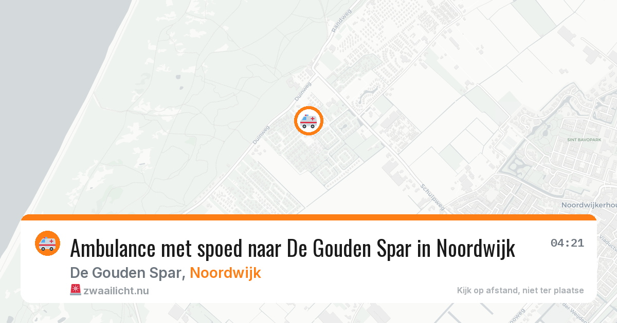 Ambulance met spoed naar De Gouden Spar in Noordwijk — 23 jul 2026
