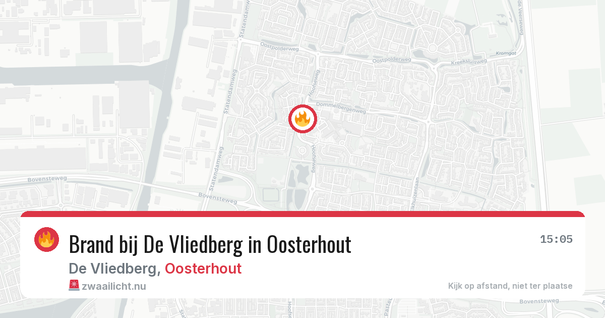 Brand bij De Vliedberg in Oosterhout — 23 mei 2026