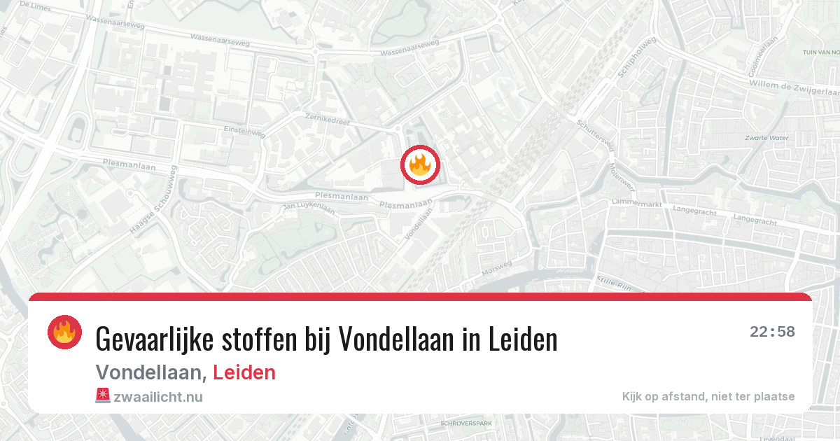 Gevaarlijke stoffen bij Vondellaan in Leiden — 3 mei 2026