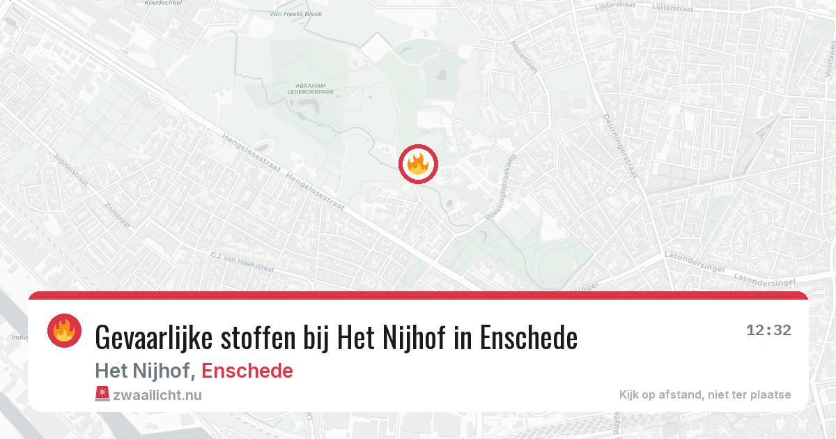 Gevaarlijke stoffen bij Het Nijhof in Enschede — 3 jun 2026