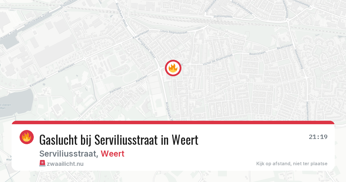 Gaslucht bij Serviliusstraat in Weert — 16 apr 2026