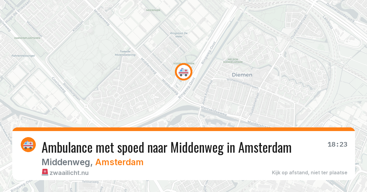 Ambulance met spoed naar Middenweg in Amsterdam — 27 apr 2026