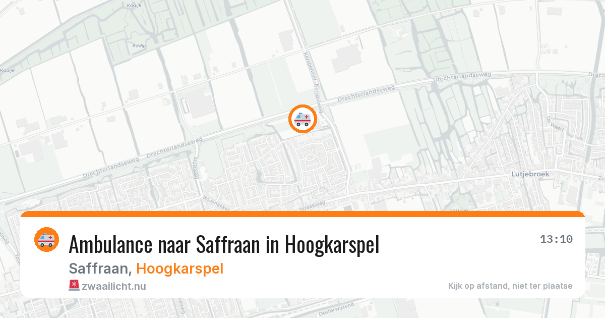 Ambulance naar Saffraan in Hoogkarspel — 10 jul 2026