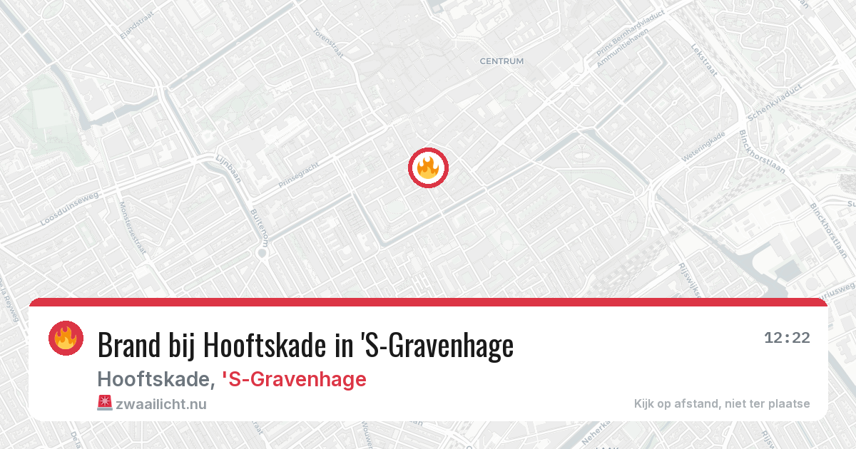 Brand bij Hooftskade in 'S-Gravenhage — 22 jul 2026
