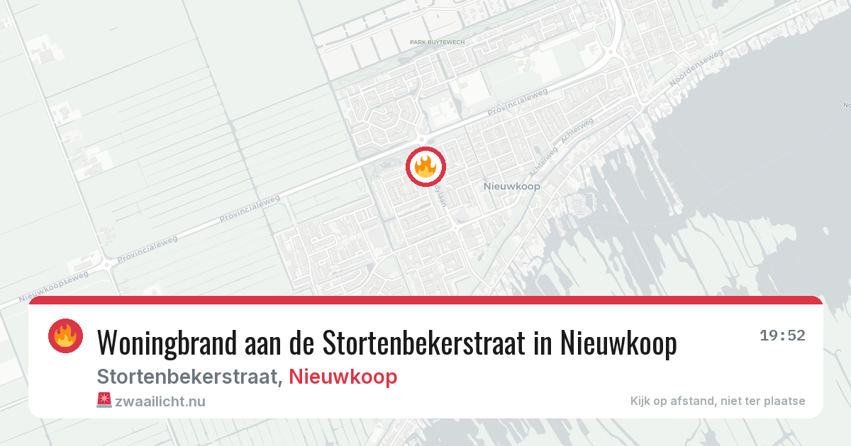 Woningbrand aan de Stortenbekerstraat in Nieuwkoop — 9 mrt 2026