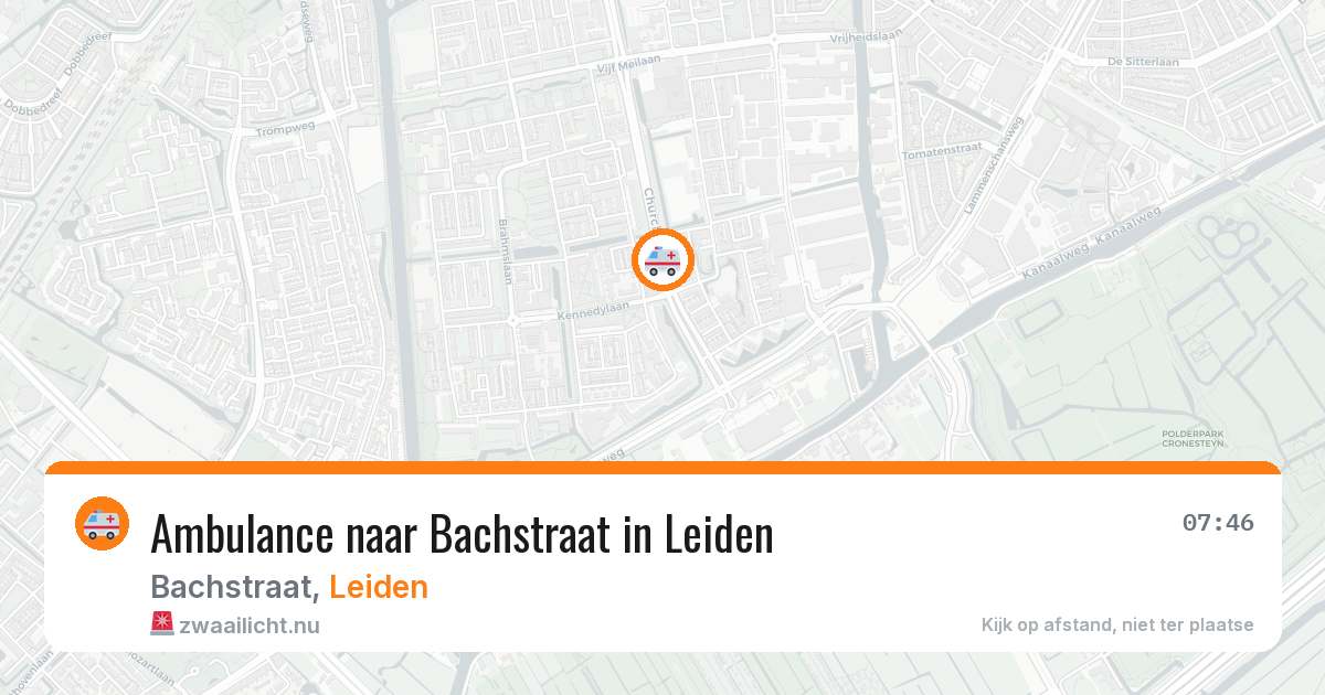 Ambulance naar Bachstraat in Leiden — 21 jul 2026