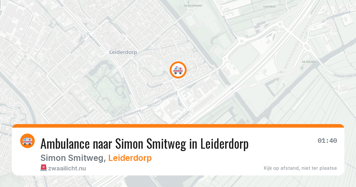 Ambulance naar Simon Smitweg in Leiderdorp — 20 jul 2026