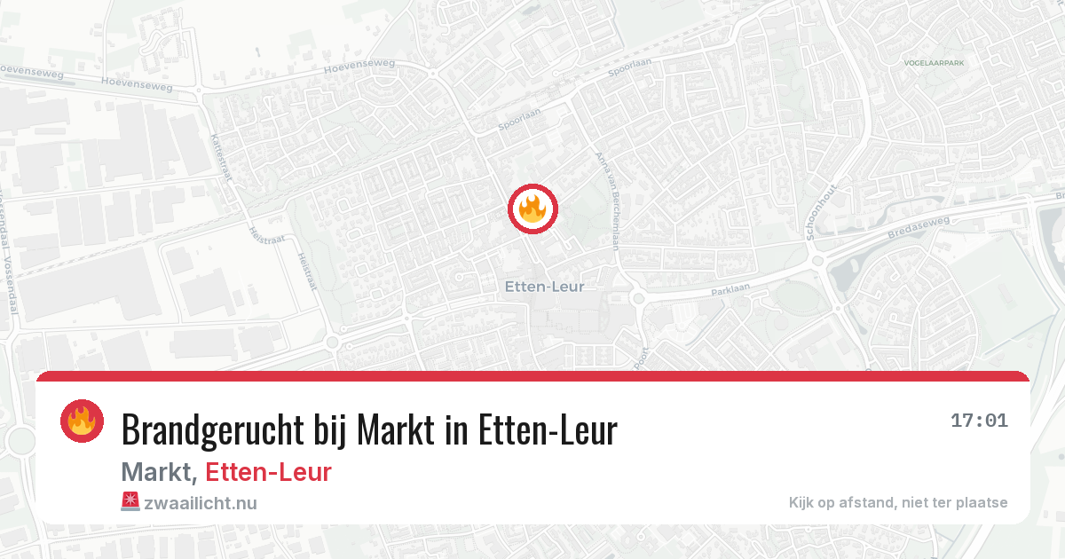 Brandgerucht bij Markt in Etten-Leur — 10 jul 2026