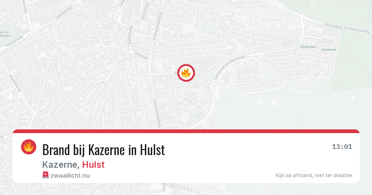 Brand bij Kazerne in Hulst — 16 jul 2026