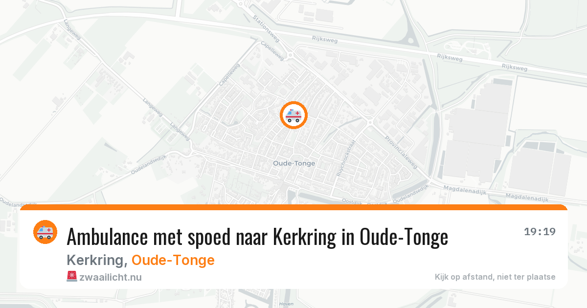 Ambulance met spoed naar Kerkring in Oude-Tonge — 19 jul 2026