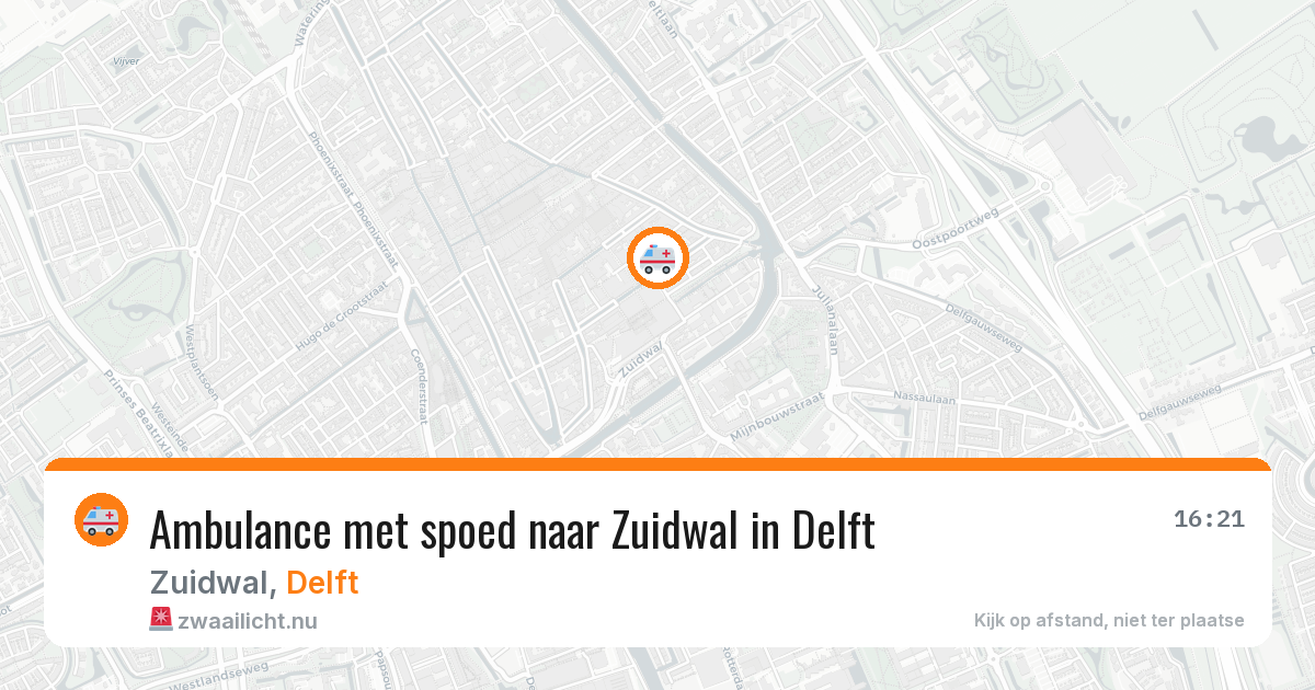 Ambulance met spoed naar Zuidwal in Delft — 16 jan 2026