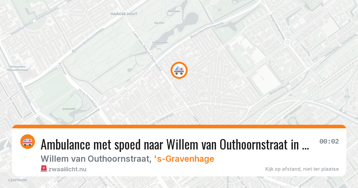 Ambulance met spoed naar Willem van Outhoornstraat in 's-Gravenhage — 21 jul 2026
