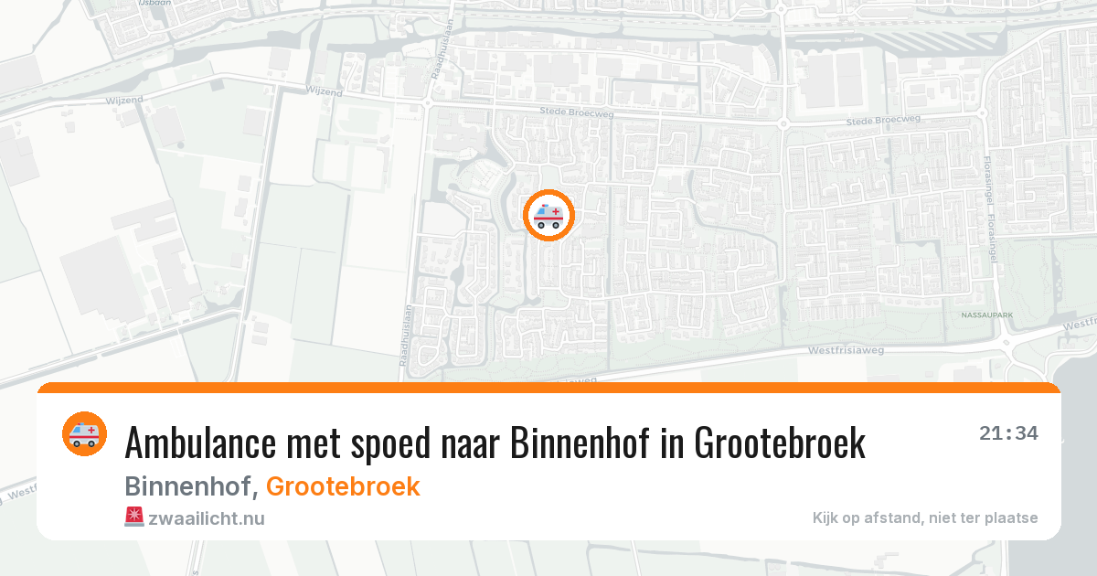 Ambulance met spoed naar Binnenhof in Grootebroek — 10 jul 2026