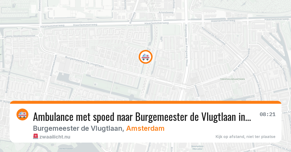 Ambulance met spoed naar Burgemeester de Vlugtlaan in Amsterdam — 9 jun 2026