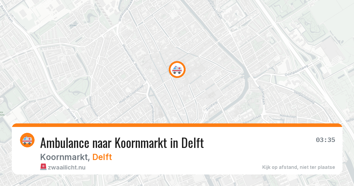 Ambulance naar Koornmarkt in Delft — 9 mei 2026