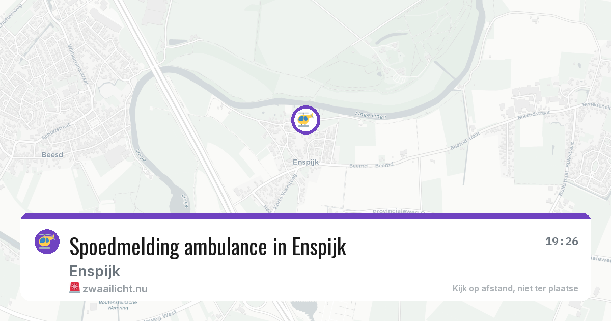 Spoedmelding ambulance in Enspijk — 20 jul 2026