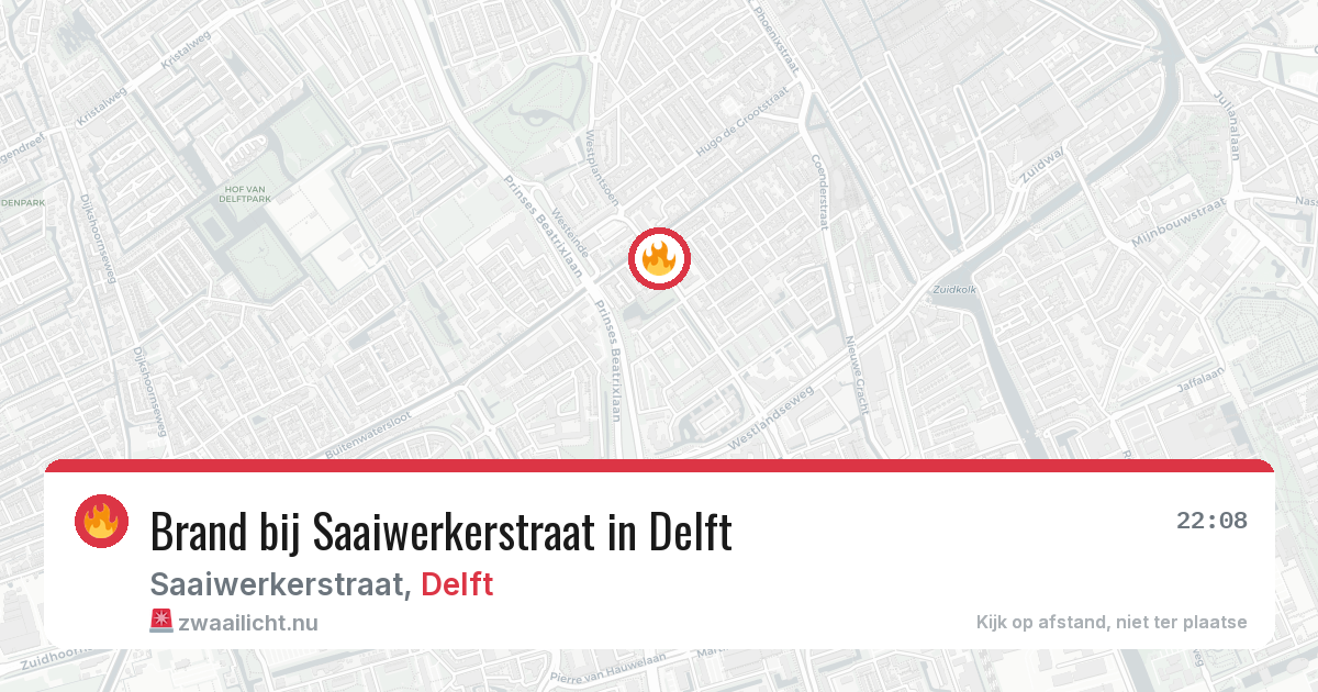 Brand bij Saaiwerkerstraat in Delft — 23 jul 2026
