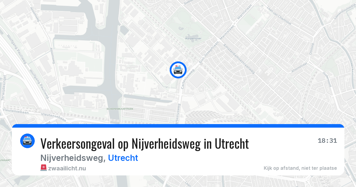 Verkeersongeval op Nijverheidsweg in Utrecht — 25 jul 2026