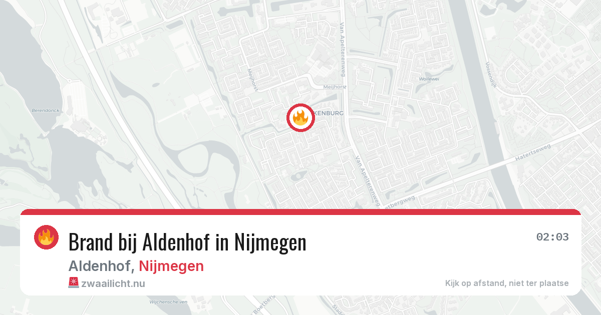 Brand bij Aldenhof in Nijmegen — 23 mei 2026