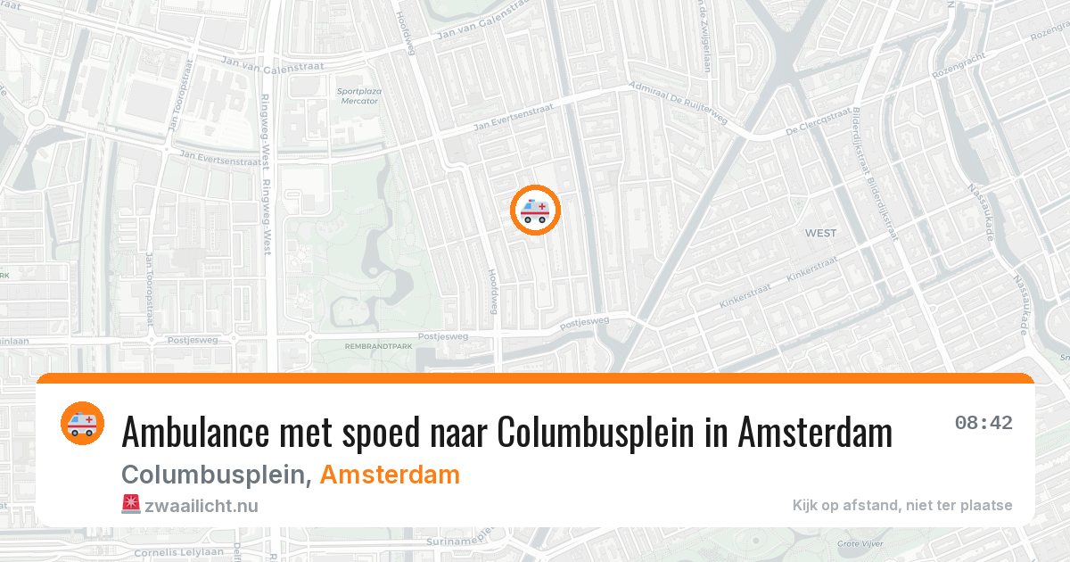 Ambulance met spoed naar Columbusplein in Amsterdam — 12 jul 2026