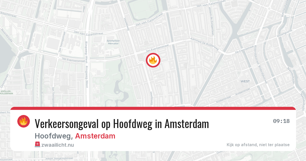 Verkeersongeval op Hoofdweg in Amsterdam — 27 jul 2026