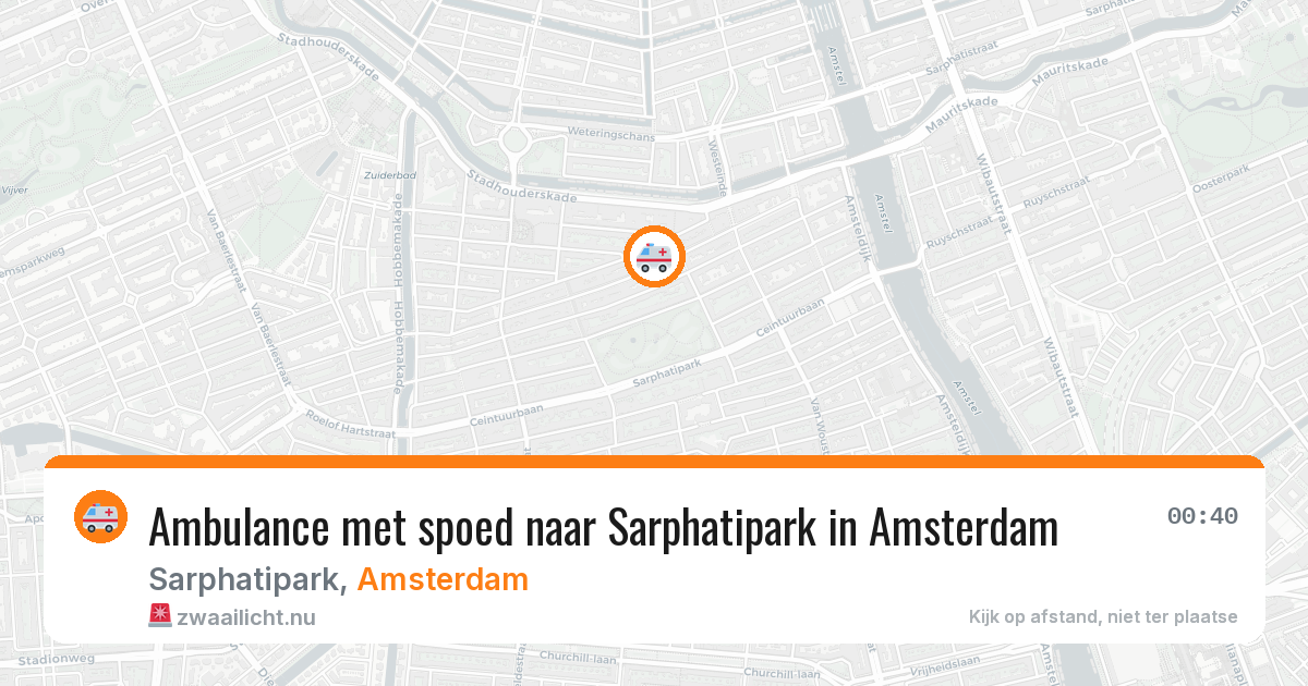 Ambulance met spoed naar Sarphatipark in Amsterdam — 20 mrt 2026