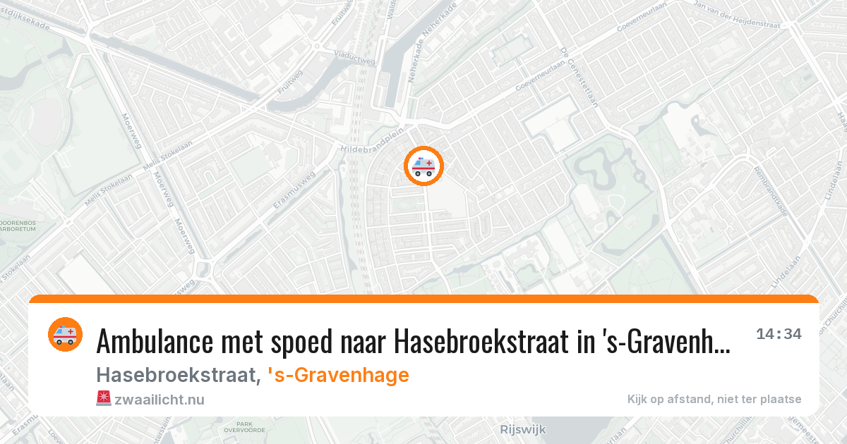 Ambulance met spoed naar Hasebroekstraat in 's-Gravenhage — 6 jun 2026