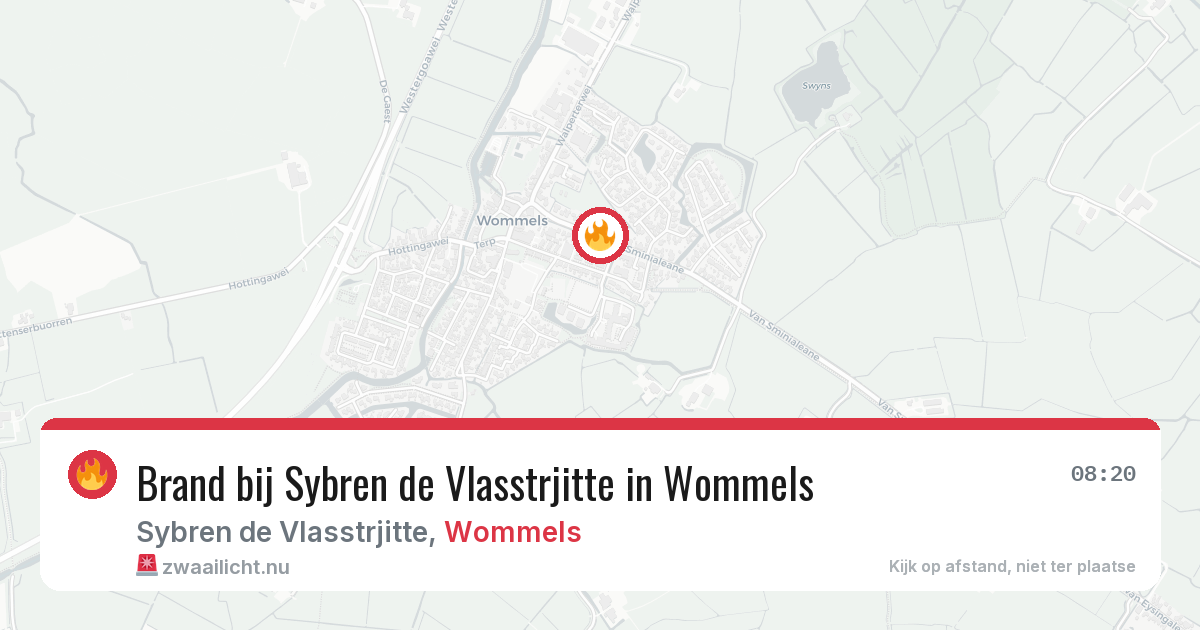 Brand bij Sybren de Vlasstrjitte in Wommels — 23 mei 2026