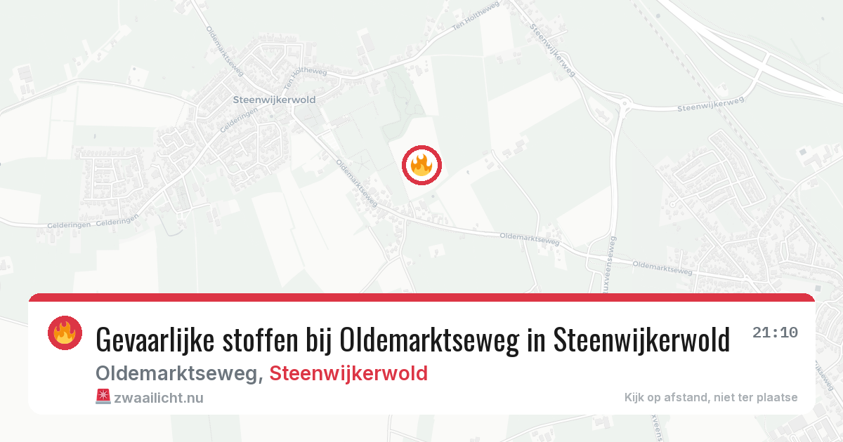 Gevaarlijke stoffen bij Oldemarktseweg in Steenwijkerwold — 12 mei 2026