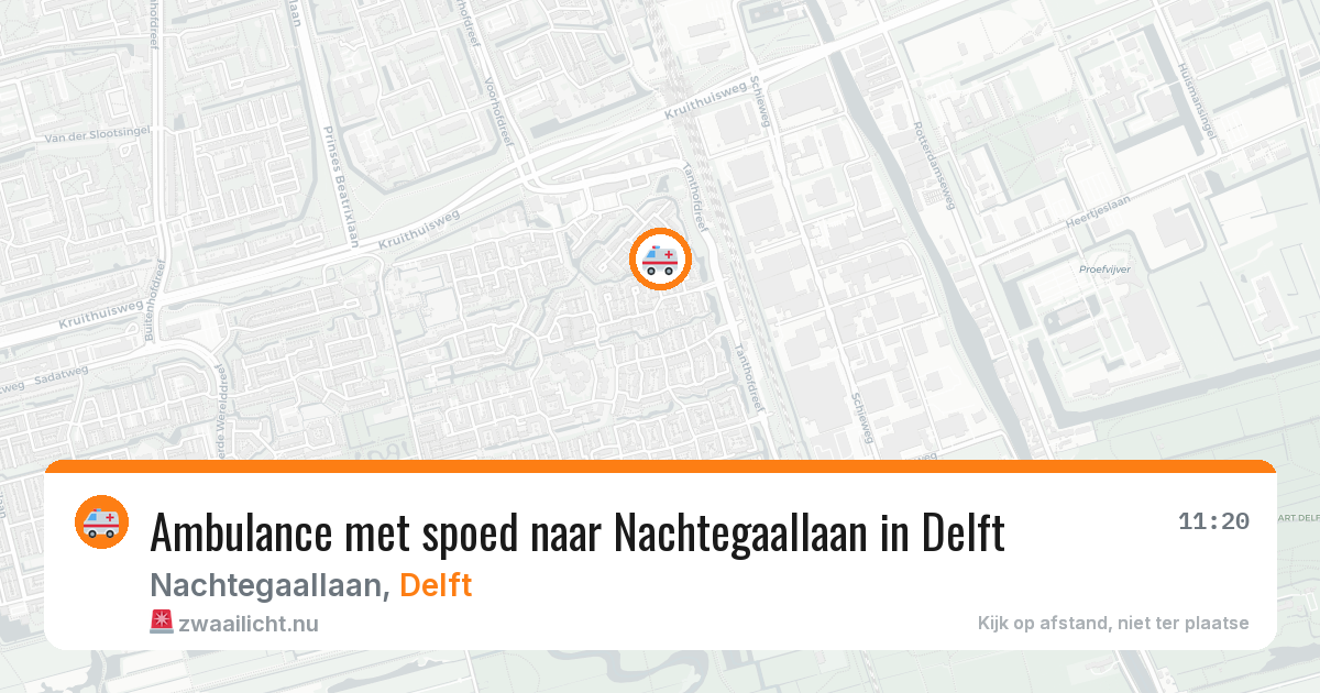 Ambulance met spoed naar Nachtegaallaan in Delft — 14 jul 2026