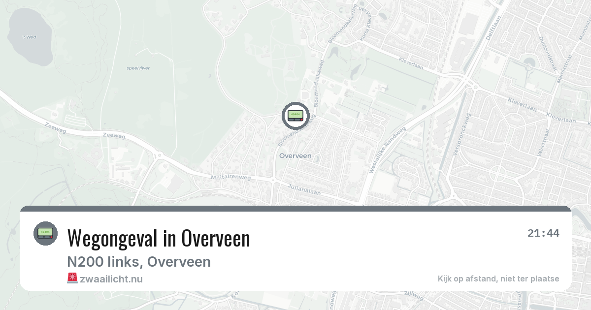 Wegongeval in Overveen — 7 mrt 2026