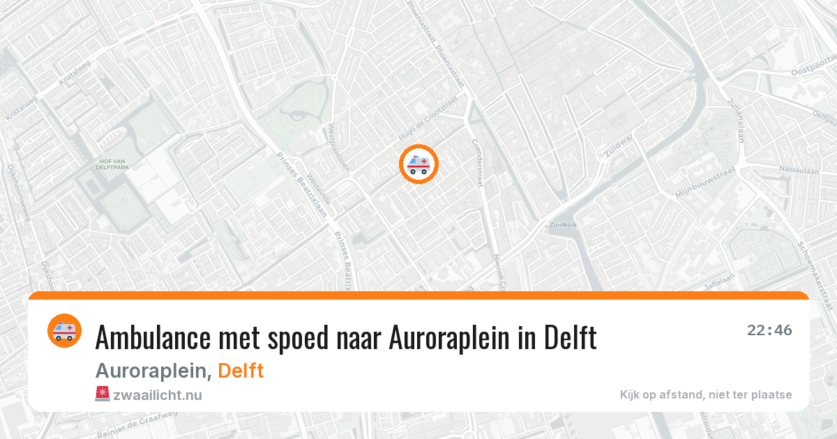 Ambulance met spoed naar Auroraplein in Delft — 22 mrt 2026
