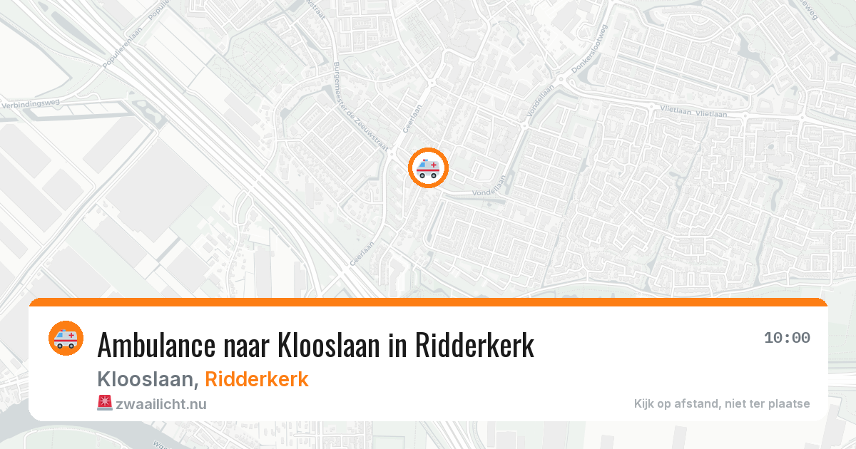 Ambulance naar Klooslaan in Ridderkerk — 25 jul 2026
