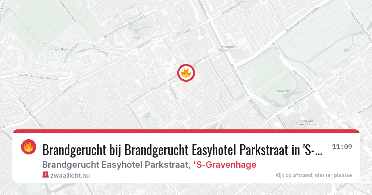 Brandgerucht bij Brandgerucht Easyhotel Parkstraat in 'S-Gravenhage — 4 feb 2026
