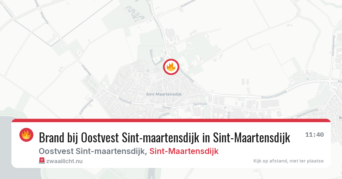 Brand bij Oostvest Sint-maartensdijk in Sint-Maartensdijk — 8 mei 2026