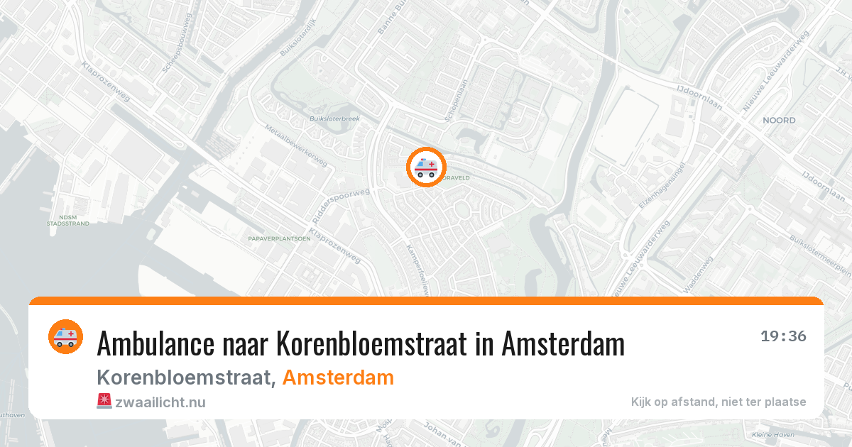 Ambulance naar Korenbloemstraat in Amsterdam — 20 jul 2026