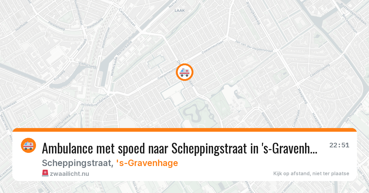 Ambulance met spoed naar Scheppingstraat in 's-Gravenhage — 10 mei 2026