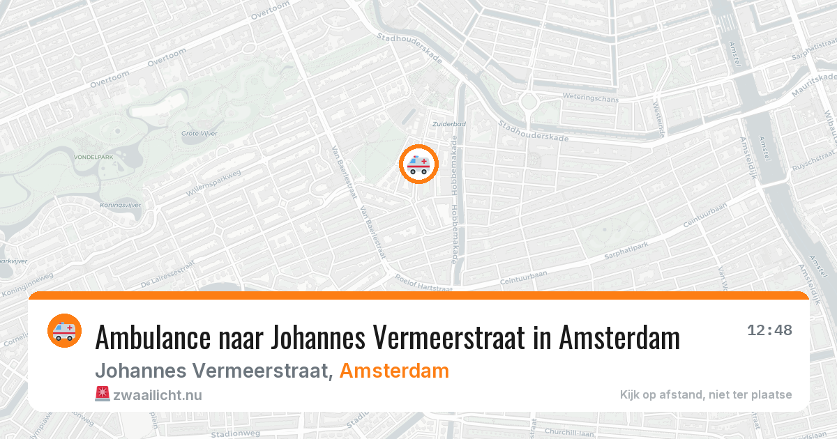 Ambulance naar Johannes Vermeerstraat in Amsterdam — 10 jul 2026