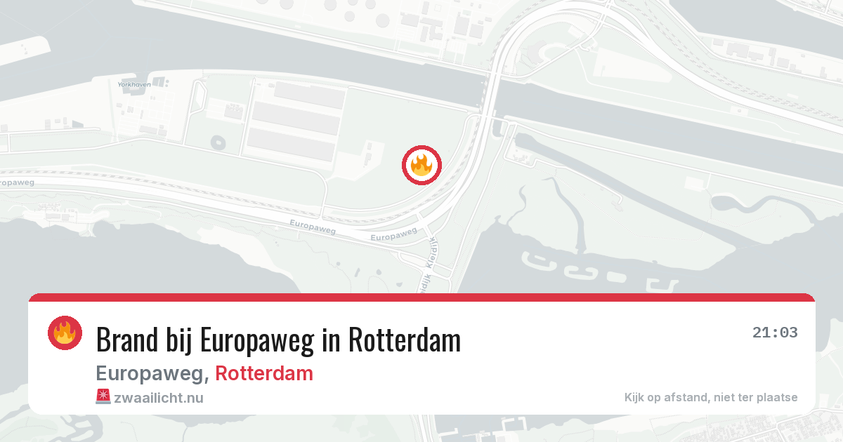 Brand bij Europaweg in Rotterdam — 19 jul 2026