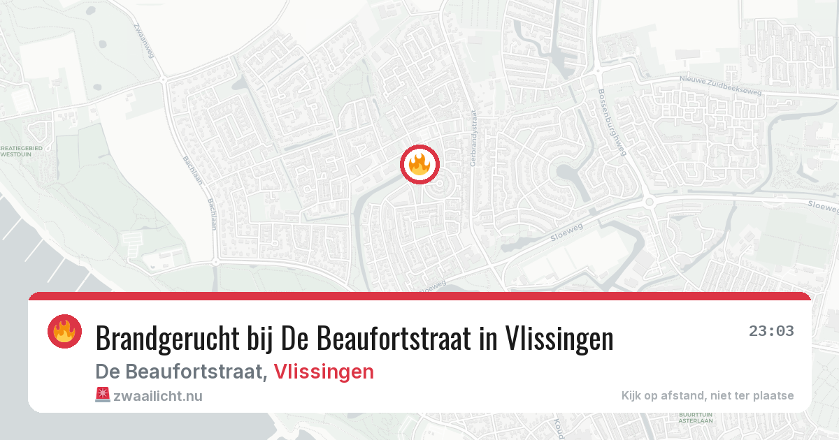 Brandgerucht bij De Beaufortstraat in Vlissingen — 25 mei 2026