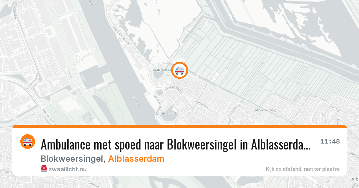 Ambulance met spoed naar Blokweersingel in Alblasserdam — 19 jul 2026