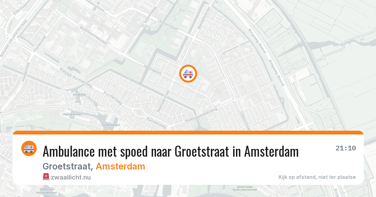 Ambulance met spoed naar Groetstraat in Amsterdam — 16 jul 2026