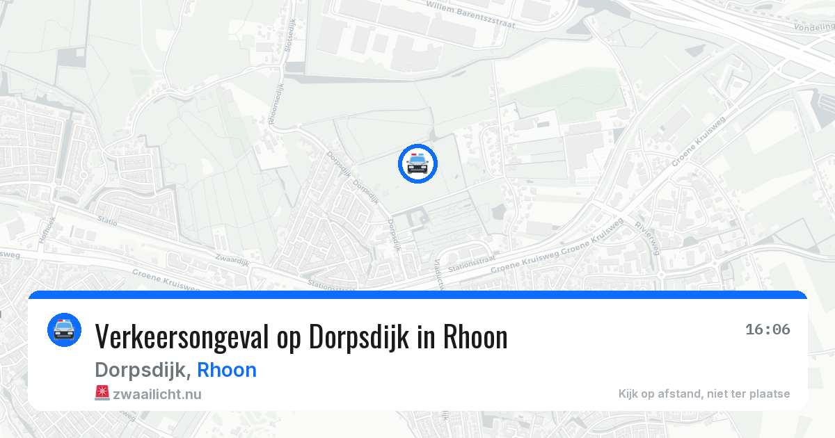 Verkeersongeval op Dorpsdijk in Rhoon — 20 mrt 2026