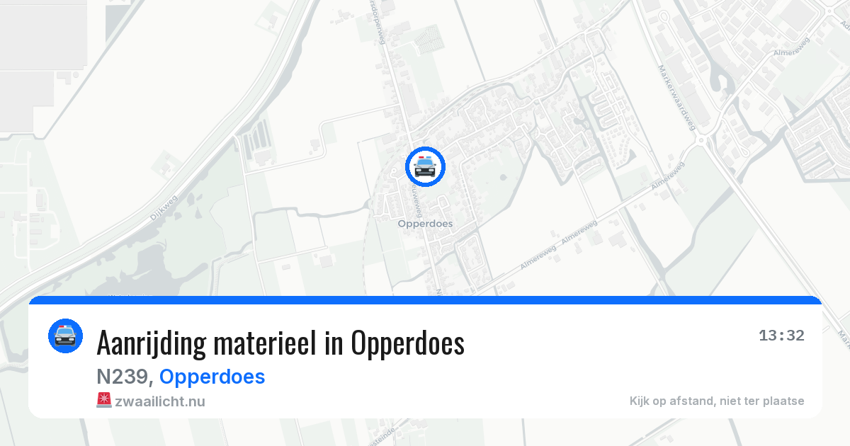 Aanrijding materieel in Opperdoes — 16 jul 2026