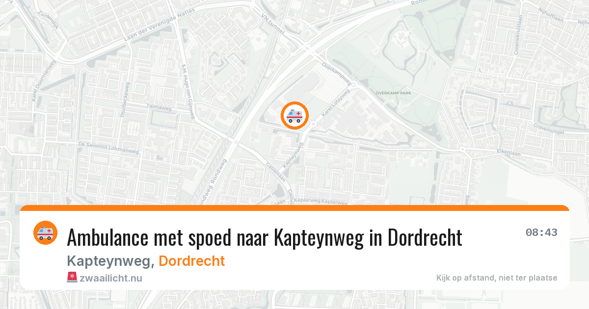 Ambulance met spoed naar Kapteynweg in Dordrecht — 28 mei 2026