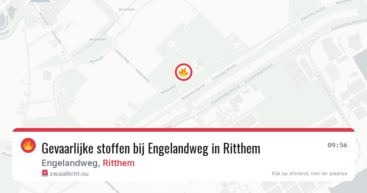 Gevaarlijke stoffen bij Engelandweg in Ritthem — 17 jul 2026