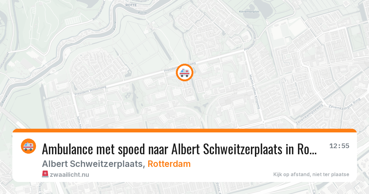 Ambulance met spoed naar Albert Schweitzerplaats in Rotterdam — 29 apr 2026