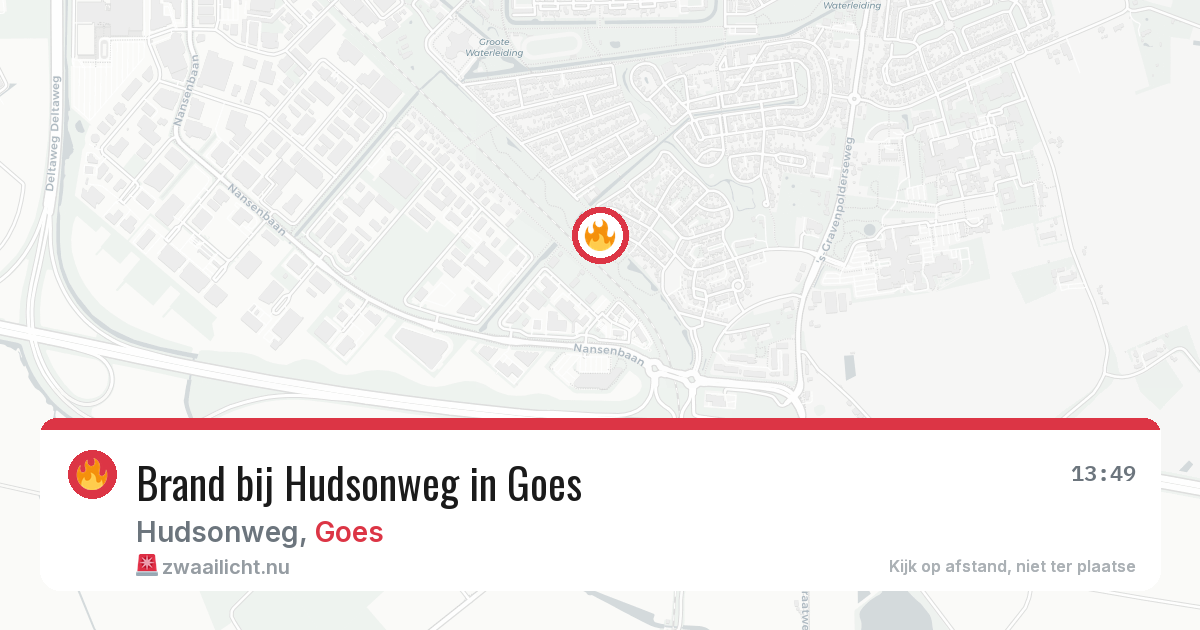 Brand bij Hudsonweg in Goes — 21 mrt 2026