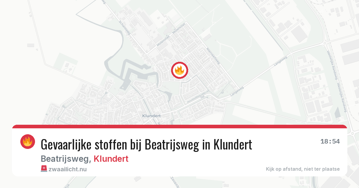 Gevaarlijke stoffen bij Beatrijsweg in Klundert — 25 jul 2026