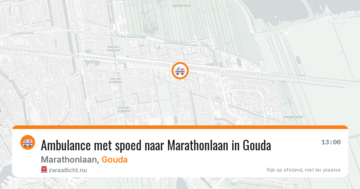 Ambulance met spoed naar Marathonlaan in Gouda — 20 feb 2026